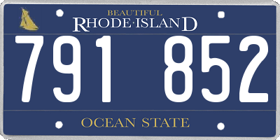 RI license plate 791852