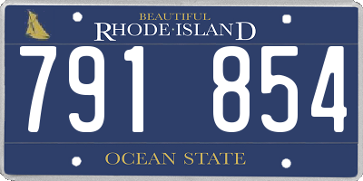 RI license plate 791854