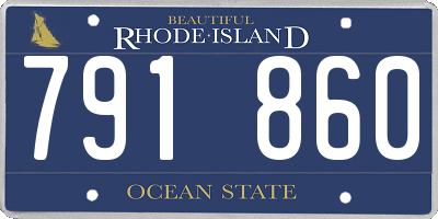 RI license plate 791860