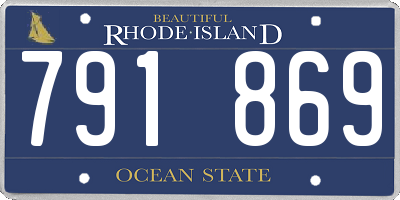 RI license plate 791869