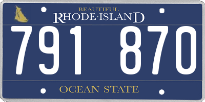 RI license plate 791870