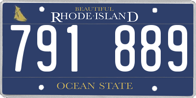 RI license plate 791889