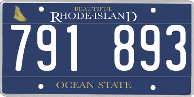 RI license plate 791893