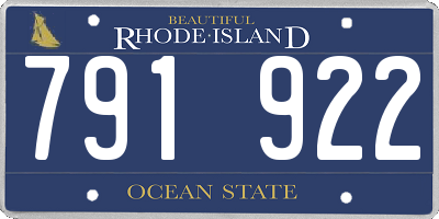 RI license plate 791922