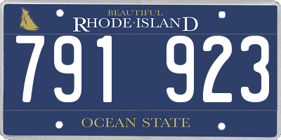 RI license plate 791923