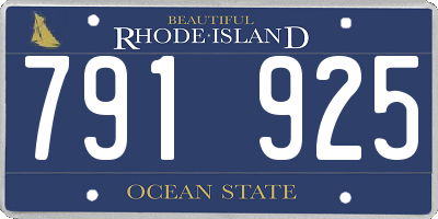 RI license plate 791925