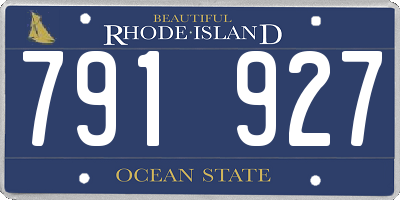 RI license plate 791927