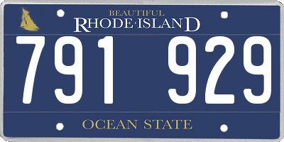 RI license plate 791929