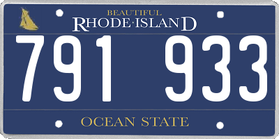 RI license plate 791933