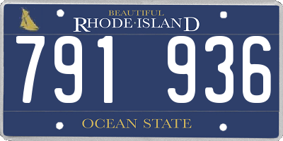RI license plate 791936