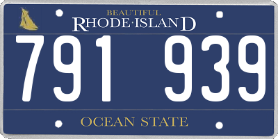 RI license plate 791939