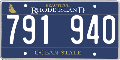 RI license plate 791940
