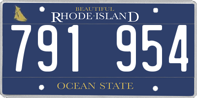 RI license plate 791954