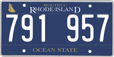 RI license plate 791957