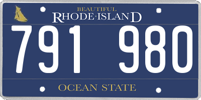 RI license plate 791980