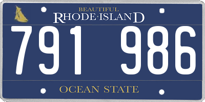 RI license plate 791986