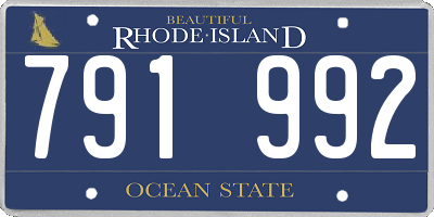 RI license plate 791992