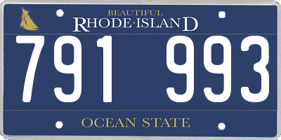 RI license plate 791993