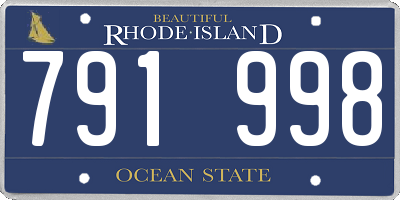 RI license plate 791998