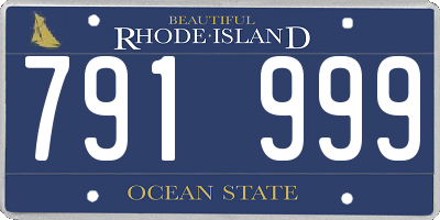 RI license plate 791999