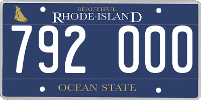 RI license plate 792000