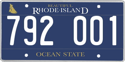 RI license plate 792001