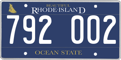 RI license plate 792002