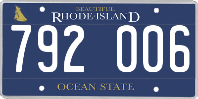 RI license plate 792006