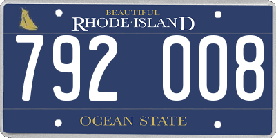 RI license plate 792008