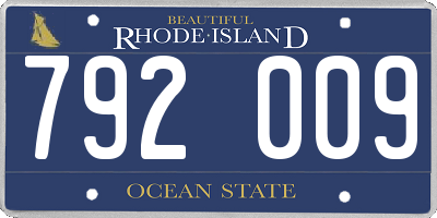 RI license plate 792009