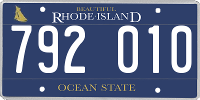 RI license plate 792010