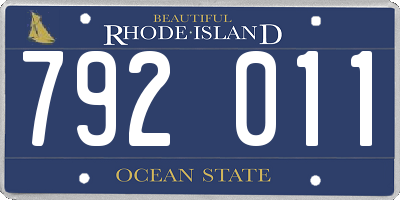 RI license plate 792011