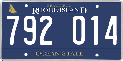 RI license plate 792014