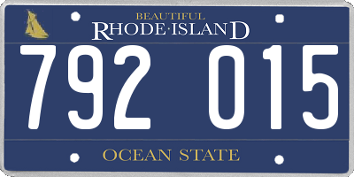 RI license plate 792015
