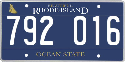 RI license plate 792016