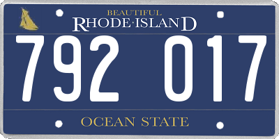 RI license plate 792017