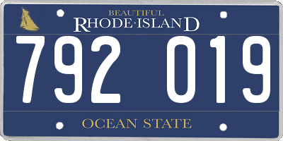 RI license plate 792019