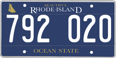 RI license plate 792020