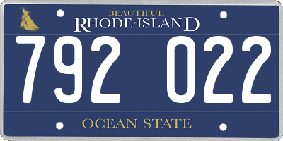 RI license plate 792022