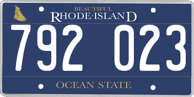 RI license plate 792023