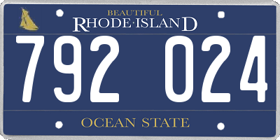 RI license plate 792024
