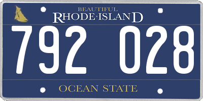 RI license plate 792028