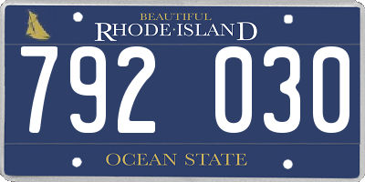 RI license plate 792030