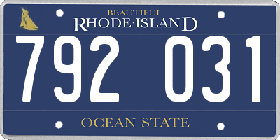 RI license plate 792031