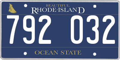 RI license plate 792032