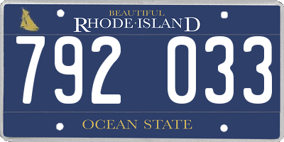 RI license plate 792033