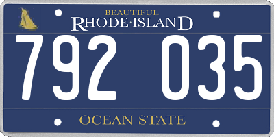 RI license plate 792035
