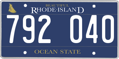 RI license plate 792040
