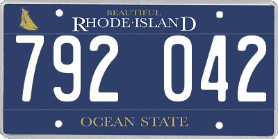 RI license plate 792042