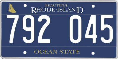 RI license plate 792045